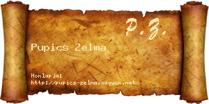 Pupics Zelma névjegykártya